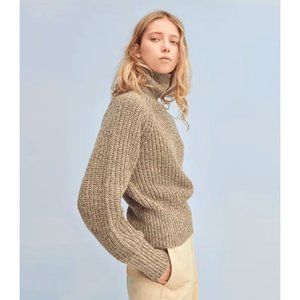 UNIQLO Wool-Blend Knit Turtleneck in taupe